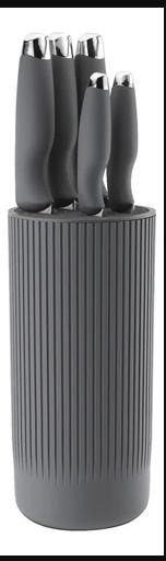 Jogo De Facas Casíta 6 Peças Com Suporte Cepo Inox